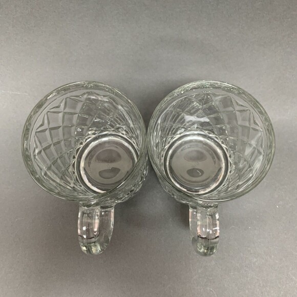 Paul Sebastian Inc. Diamond Glass Coffee Cups Mugs 4 3/8 High Lot of 2 - Picture 5 of 7